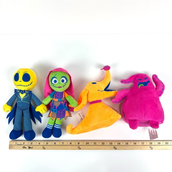The Nightmare Before Christmas Blacklight Neon Plush Collector Set Plushies -NEW - Picture 4 of 5